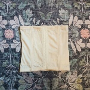 Flexees Maidenform Womens Boned Corset Small Ivory Floral Waist Cincher Bridal